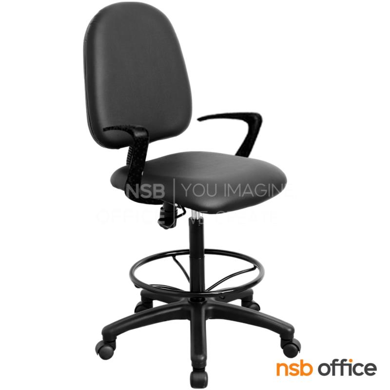 เก้าอี้บาร์ที่นั่งเหลี่ยมล้อเลื่อน รุ่น Scrow (สโครว์)  มีก้อนโยก ขาพลาสติกแบบตัน