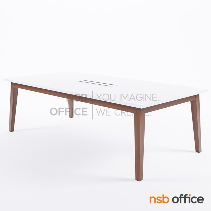 A05A277:โต๊ะประชุมทรงสี่เหลี่ยม รุ่น Jena (เจน่า) 120D cm โครงขาไม้ยางพารา