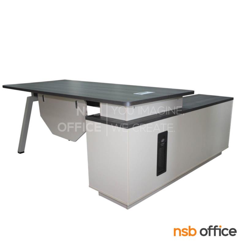 A28A005:โต๊ะผู้บริการตัวแอล รุ่น Quantum (ควอนตัม) ขนาด 160W ,180W cm พร้อมตู้ข้าง