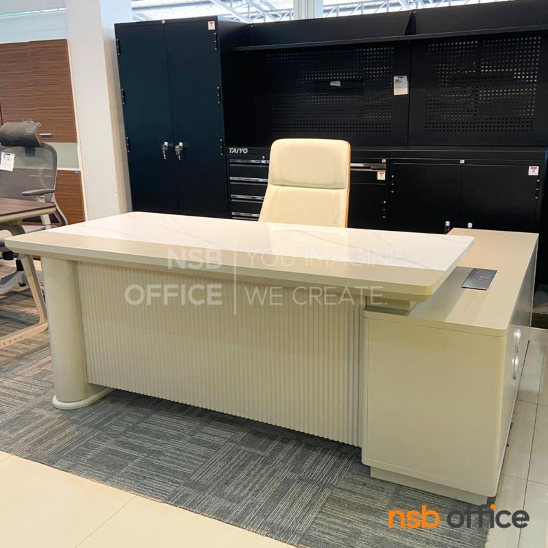 A16A123:โต๊ะผู้บริหารตัวแอล 200W cm รุ่น Edmund (เอ็ดมันด์)   ตู้ข้างเสริมป๊อปอัพ