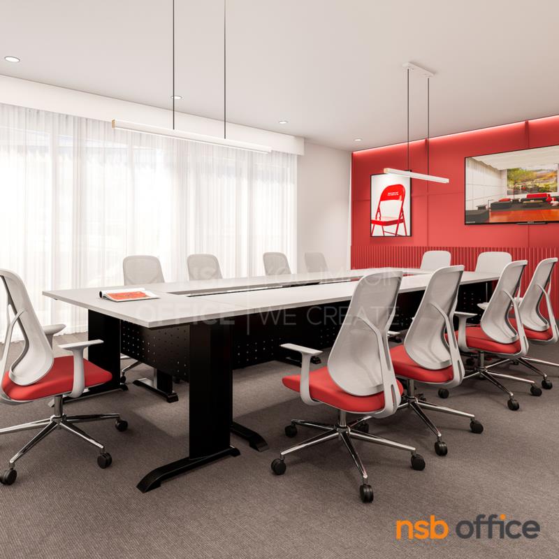 โต๊ะประชุมไม้เมลามีน รุ่น zenish (เซนิช)  โครงขาเหล็กสีดำ