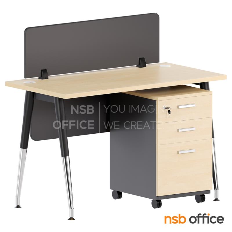 A10A169:โต๊ะทำงาน 3 ลิ้นชัก รุ่น Samantha (ซาแมนธา) ขนาด 120W ,135W cm. บังตาไม้ พร้อมมินิสกรีน