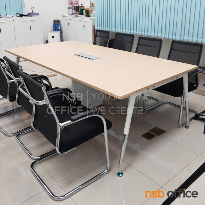 โต๊ะประชุมทรงสี่เหลี่ยม รุ่น Bernet (เบอร์เน็ต)  ขากลางมีกล่องร้อยสายไฟ 