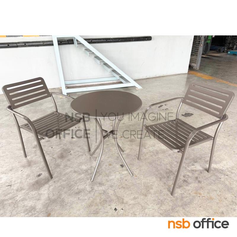 ชุดโต๊ะหน้ากลม 2 ที่นั่ง รุ่น Amore (อามอเร่)  โครงเหล็ก Epoxy