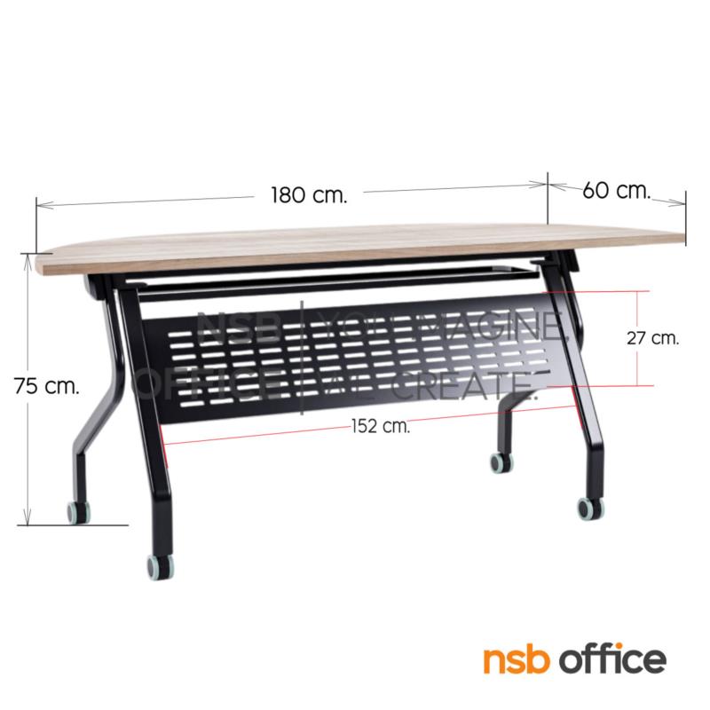 โต๊ะประชุมครึ่งวงกลม รุ่น Lulor (ลูเลอร์) ขนาด 180W cm. พับเก็บได้ ล้อเลื่อน