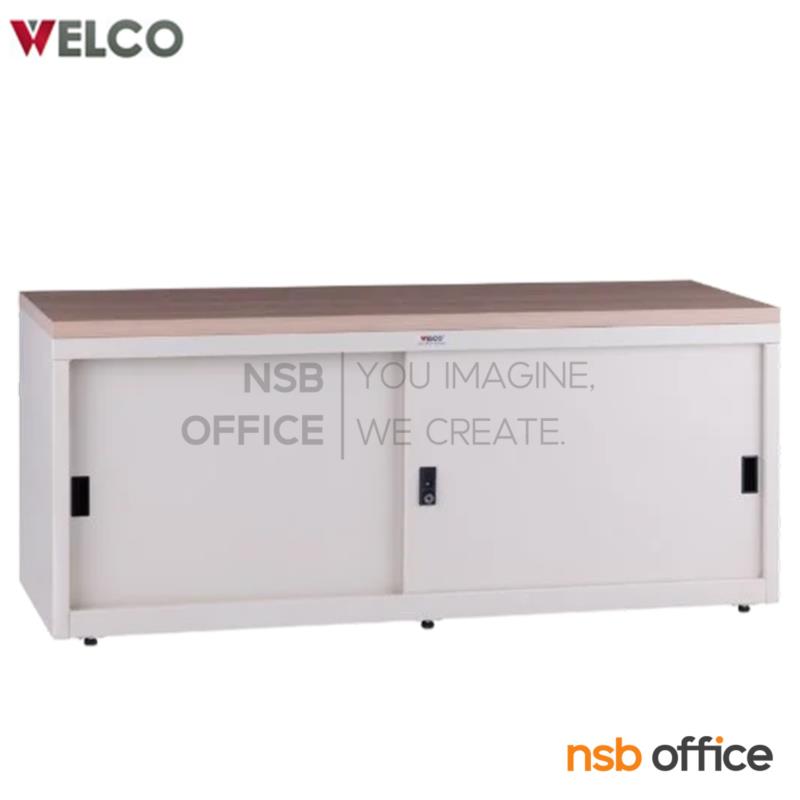 E30A029:ตู้อเนกประสงค์บานเลื่อน หน้า Top ไม้ รุ่น WCAB11 ขนาด 120W*40D*50H cm. 