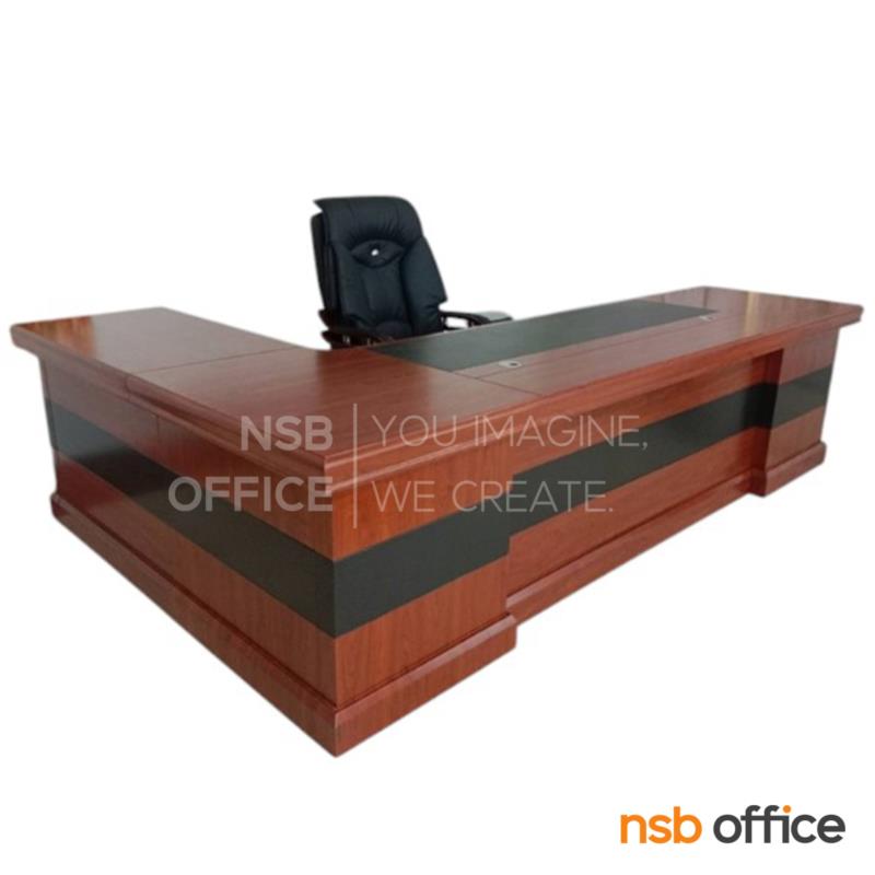 A06A137:โต๊ะผู้บริหารตัวแอล รุ่น Drums (ดรัมส์) ขนาด 300W cm. พร้อมตู้ข้าง