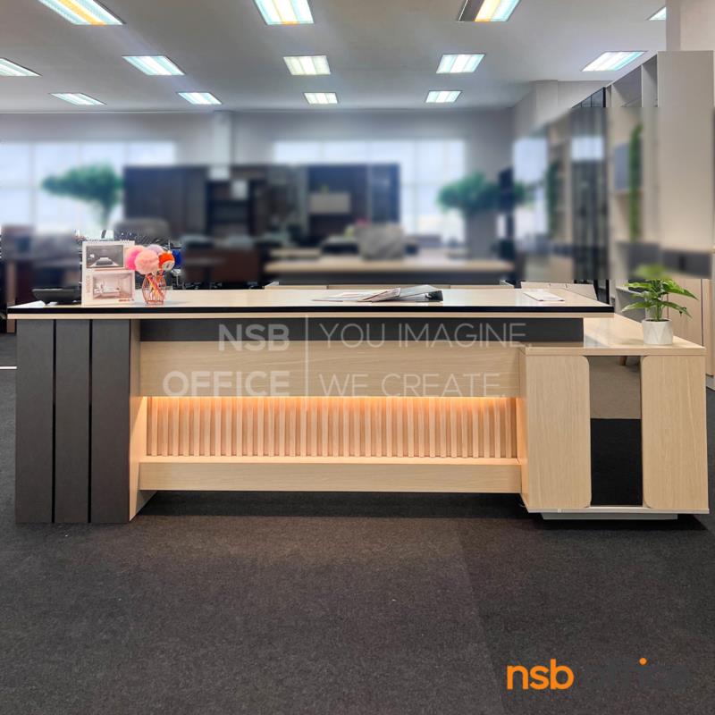 A30A086:โต๊ะผู้บริหาร รุ่น Jona (โจนา) ขนาด 240W cm. พร้อมตู้ข้าง 