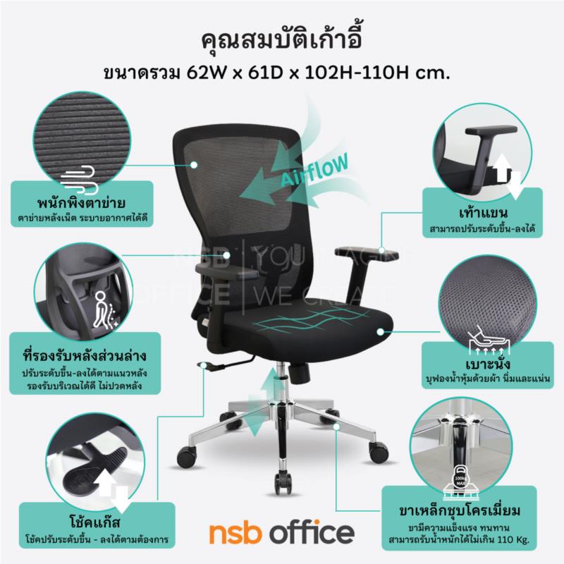 เก้าอี้สำนักงานหลังเน็ต รุ่น Zepto (เซ้ปโต้)  