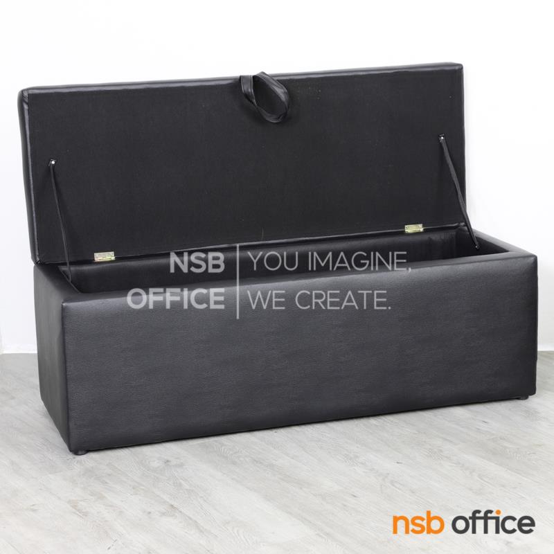 โซฟาสตูลหนังเทียม รุ่น MacManus (แมกมานัส) ขนาด 90W, 120W cm. เก็บของได้ โครงไม้