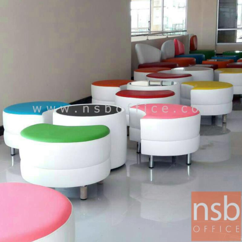 B15A002:ชุดโซฟาแฟนซี  รุ่น MM-JS-SET ขนาด 60W cm. พร้อมโต๊ะกลาง เสริมขาเหล็กชุบโครเมี่ยม 