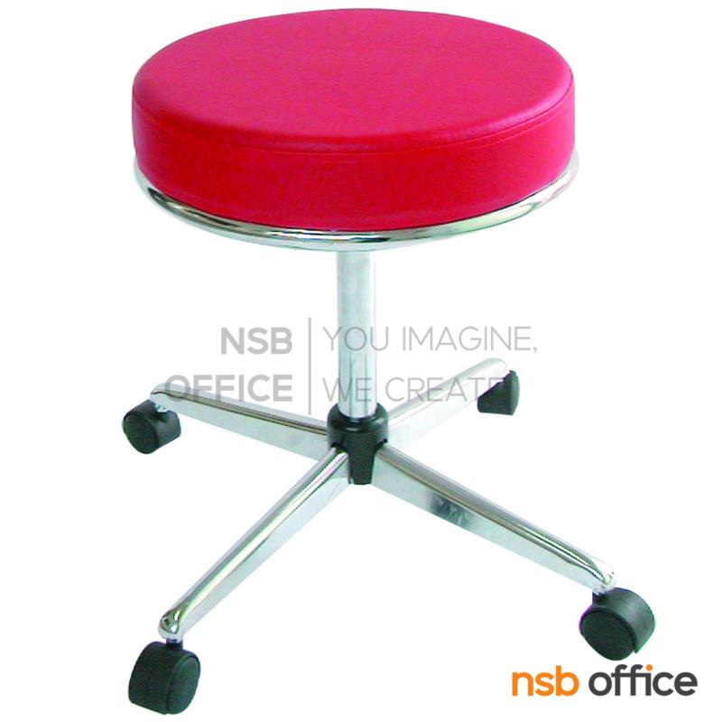 B09A007:เก้าอี้บาร์สตูลที่นั่งกลมล้อเลื่อน รุ่น CS-023 ขาเหล็ก 