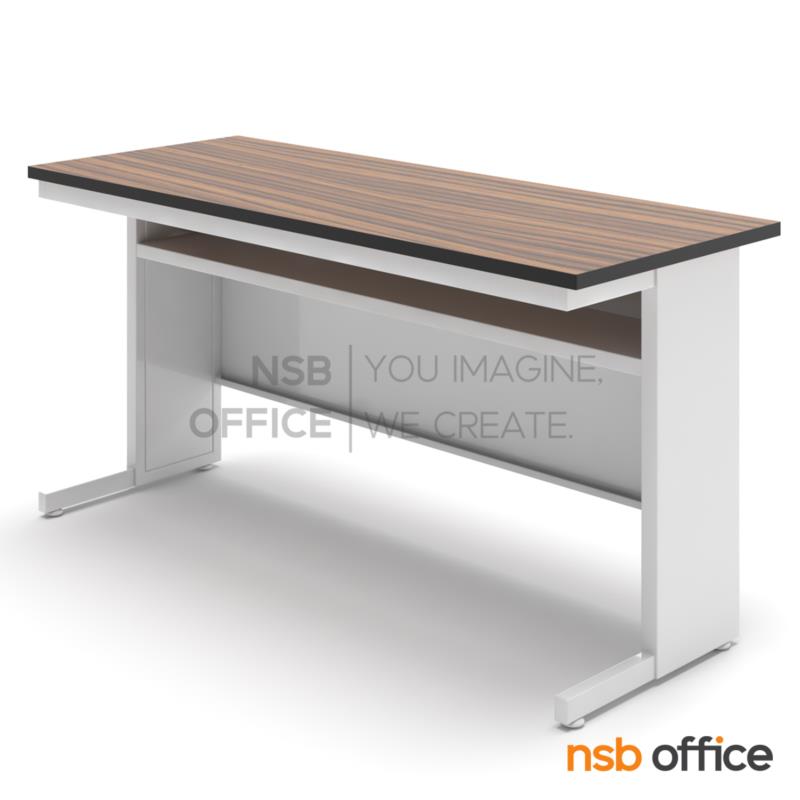 A05A038:โต๊ะประชุมตรง Top โฟเมก้าลายไม้ รุ่น Amolika (อโมลิก้า) ขนาด 120W ,150W ,180W cm.  ขาเหล็กตัวแอล