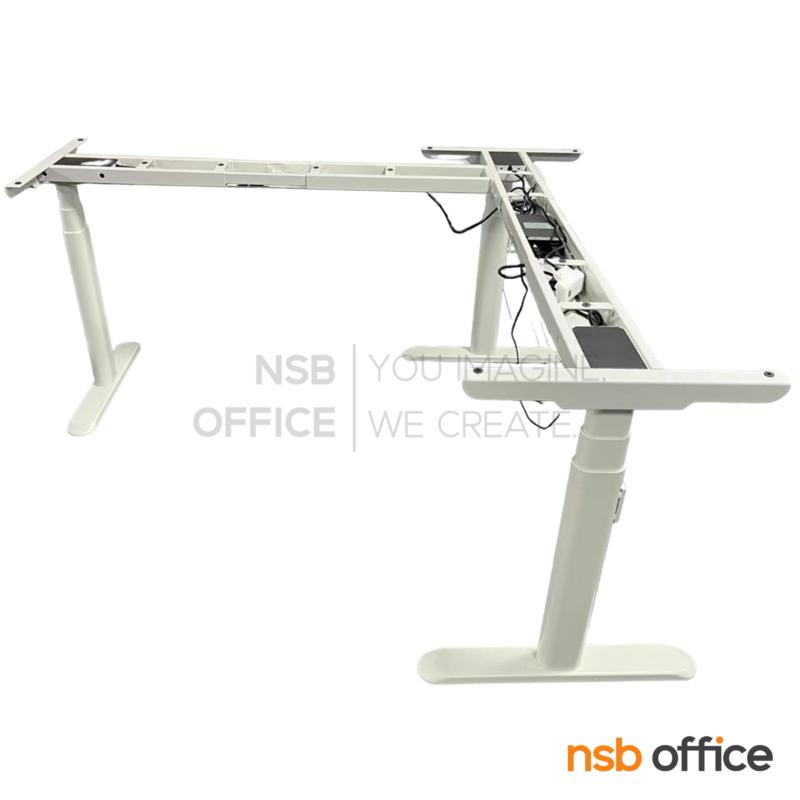 J02A031:โครงขาปรับระดับแบบโต๊ะตัวแอล (3 motors) ปรับความกว้างได้ 120-180W cm รุ่น Orlean II (ออร์ลีน 2)  ขาเหล็กกลมมน