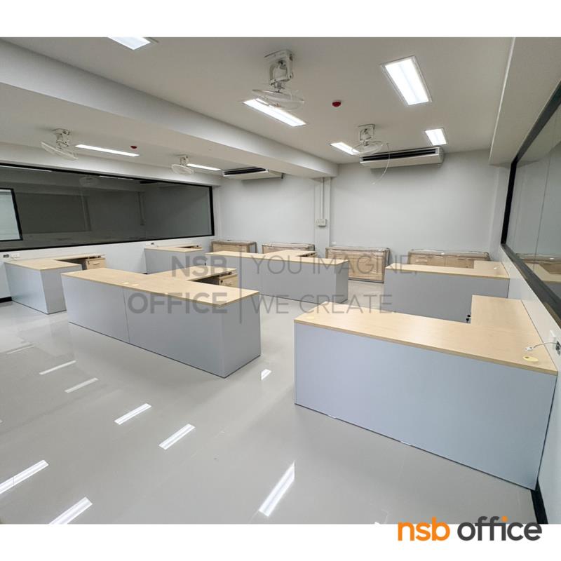 โต๊ะทำงานตัวแอล รุ่น Britain (บริเทนส์)  ตู้ข้าง 2 ลิ้นชัก