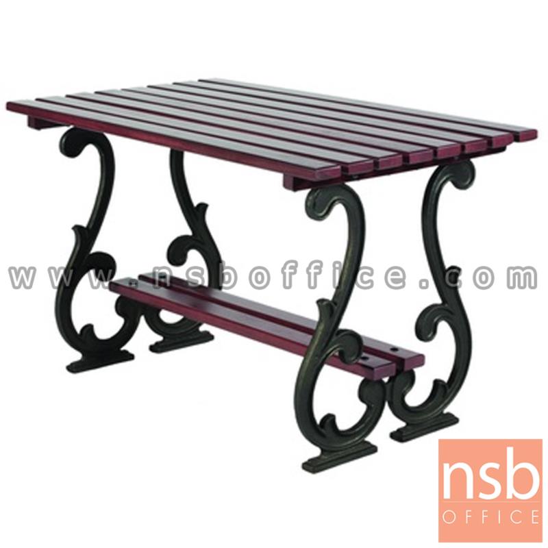 G08A026:โต๊ะสนามไม้เต็ง เหล็กหล่อ กทม. BKK-TOO20 (100, 120, 150, 200 cm)