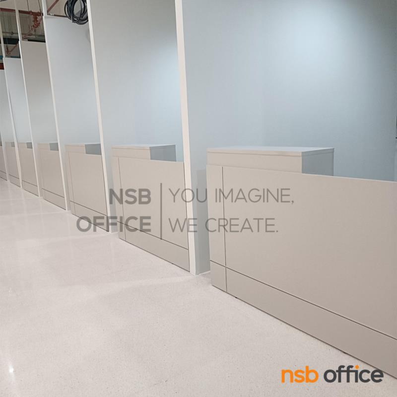 เคาน์เตอร์ต้อนรับ 1 ลิ้นชักล้อเลื่อน รุ่น Hourglass (อาวร์กลาส) ขนาด 150W cm. พร้อมตัวเก็บสายไฟ