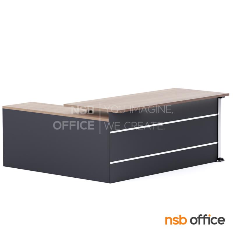 โต๊ะทำงานตัวแอล  รุ่น Quantix (ควอนทิกซ์) ขนาด 150W1 ,165W1 ,180W1*165W2 cm.  พร้อมตู้อเนกประสงค์ข้าง เมลามีน