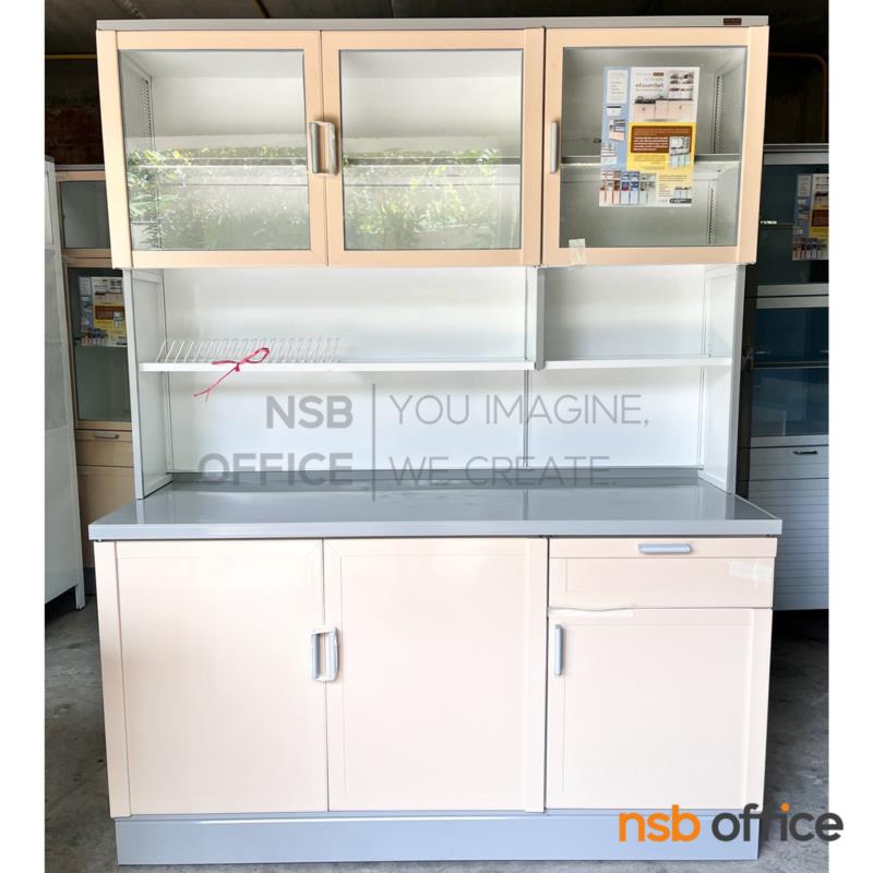 G07A093:ตู้ครัวสูงอลูมิเนียมหน้าเรียบ กว้าง 150 cm.   