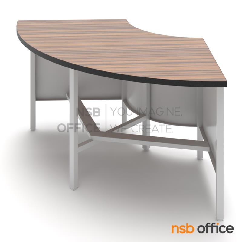 A05A037:โต๊ะเข้ามุมทรงโค้ง Top โฟเมก้า รุ่น Evelyn (เอวีน) ขนาด R90 ,R120 cm.  โครงเหล็ก