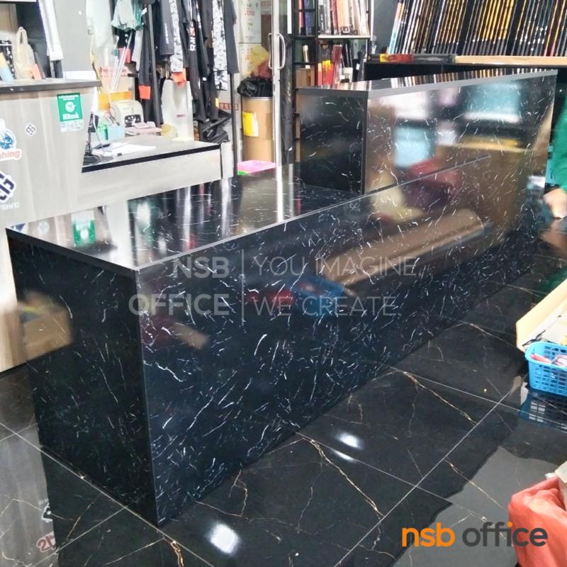 เคาน์เตอร์ต้อนรับลูกค้า Reception รุ่น Estro (เอสโตร) ขนาด 280W cm. (ด้านใน 3 ลิ้นชักล้อเลื่อน 1 รางคีย์บอร์ด) 