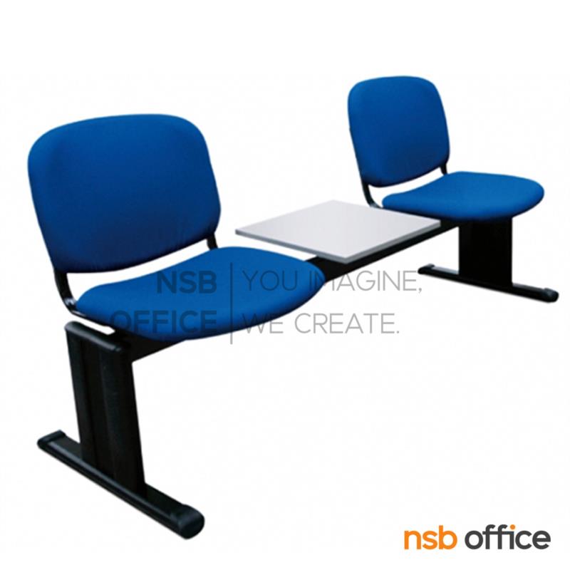 B06A075:เก้าอี้นั่งคอยหุ้มหนังเทียม รุ่น KT-MP 2 ,3 ที่นั่ง ขนาด 158W ,210W cm. พร้อมที่วางของ ขาเหล็กพ่นสีดำ