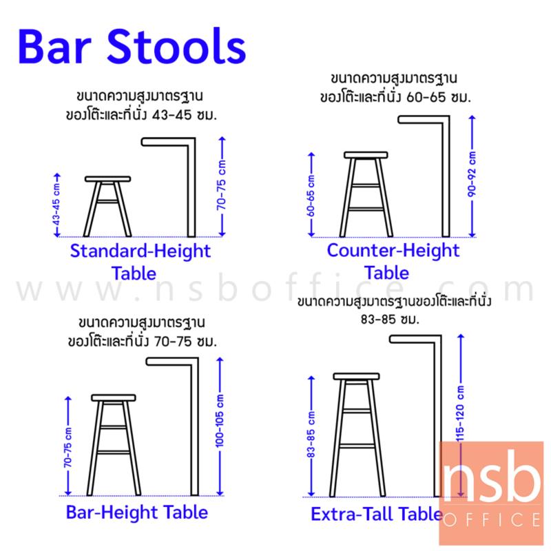 เก้าอี้บาร์สตูลที่นั่งเหลี่ยม  ขนาด 18H ,24H ,30H ,36H ,42H ,48H นิ้ว  โครงขาเหล็กคู่สีขาว