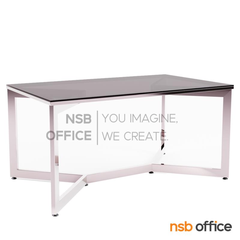 A05A291:โต๊ะประชุมกระจก รุ่น Lystar (ไลสตาร์) ขนาด 150W cm.  โครงขาเหล็กชุบโครเมี่ยม