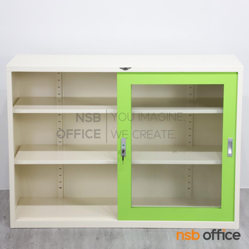 ตู้เอกสารเหล็กบานเลื่อนกระจก รุ่น Gambon (แกมบอน) ขนาด 3, 4, 5 และ 6 ฟุต  ล็อคด้วยระบบกุญแจ