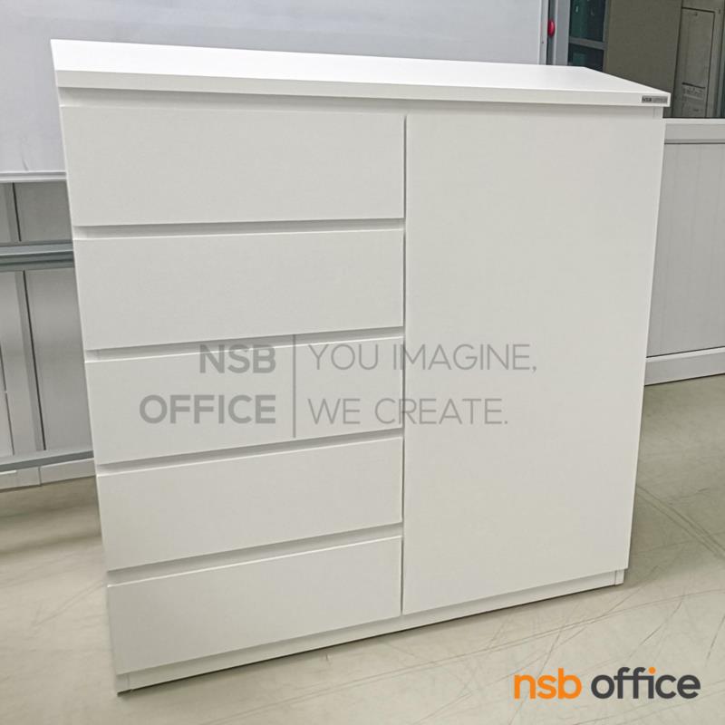 ตู้เอกสาร 5 ลิ้นชักบานเพ่ 1 บานเปิด รุ่น Madden (แมดเดน) สูง 109 ซม. เมลามีน