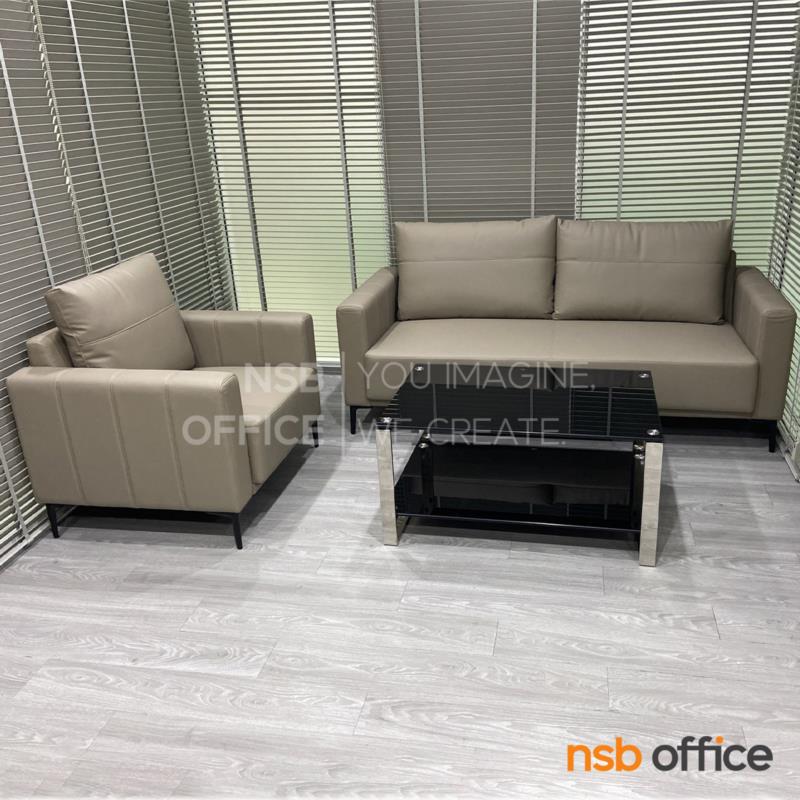 โต๊ะกลางกระจกนิรภัยสีดำ รุ่น Zorvyn (ซอร์วิน) ขนาด 90W cm.  โครงขาสแตนเลส