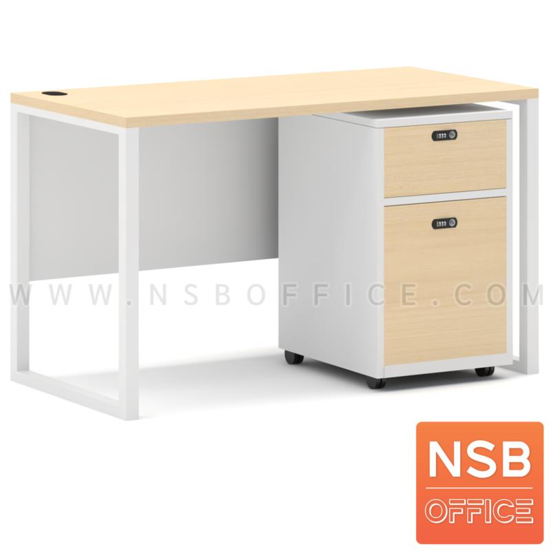 A12A080:โต๊ะทำงาน 1 ลิ้นชัก 1 บานเปิด ล้อเลื่อน รุ่น Folke (โฟล์ก) ขนาด 120W และ 160W cm. มีกุญแจล็อครหัส ขาเหล็ก