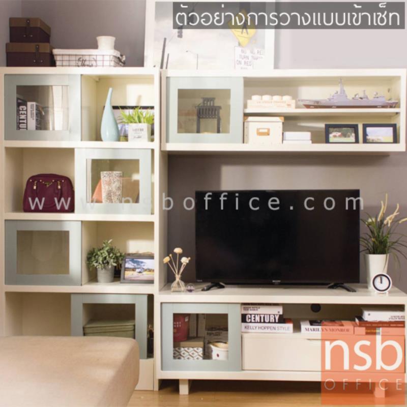 ตู้เหล็กเอนกประสงค์ 4 บานเลื่อนกระจก (8 ช่อง มีกั้นกลาง) 88W*40.7D*176H cm รุ่น LT-005   