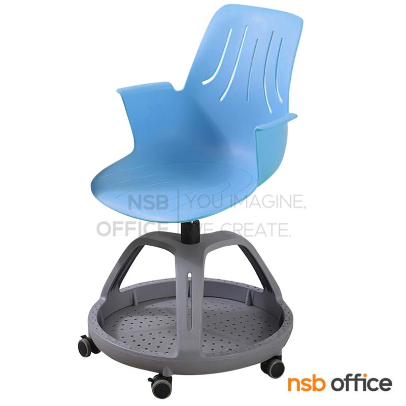 เก้าอี้เฟรมโพลี่ล้อเลื่อน รุ่น Barnaby (บาร์นาบี้)  ไม่มีแผ่นเลคเชอร์ ฐานกลมวางกระเป๋าได้