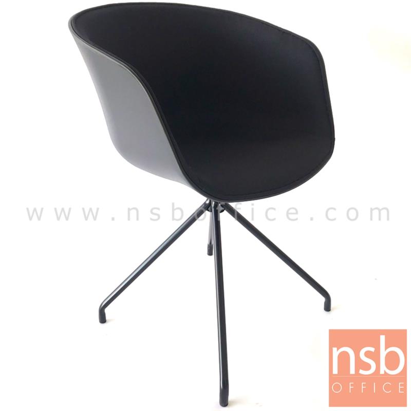 B29A336:เก้าอี้โพลี่ที่นั่งหุ้มผ้า รุ่น Bonita (โบนิต้า)  ขาเหล็กดำ