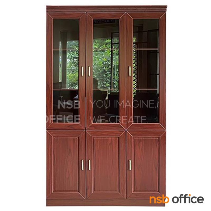 A36A011:ตู้เอกสาร รุ่น Ulyx (ยูลิกซ์) สูง 200 cm.  บนบานเปิดกระจก ล่างบานเปิดทึบ