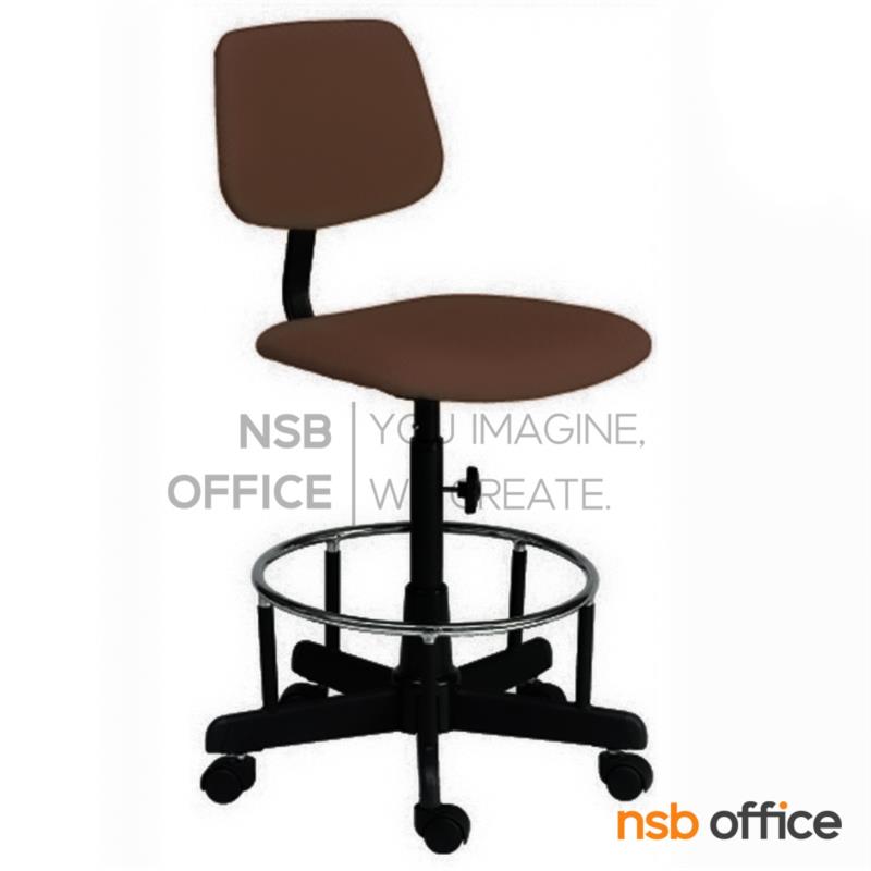 B26A123:เก้าอี้บาร์ที่นั่งเหลี่ยมล้อเลื่อน รุ่น Dwight 	(ดไวท์)  ขาเหล็ก