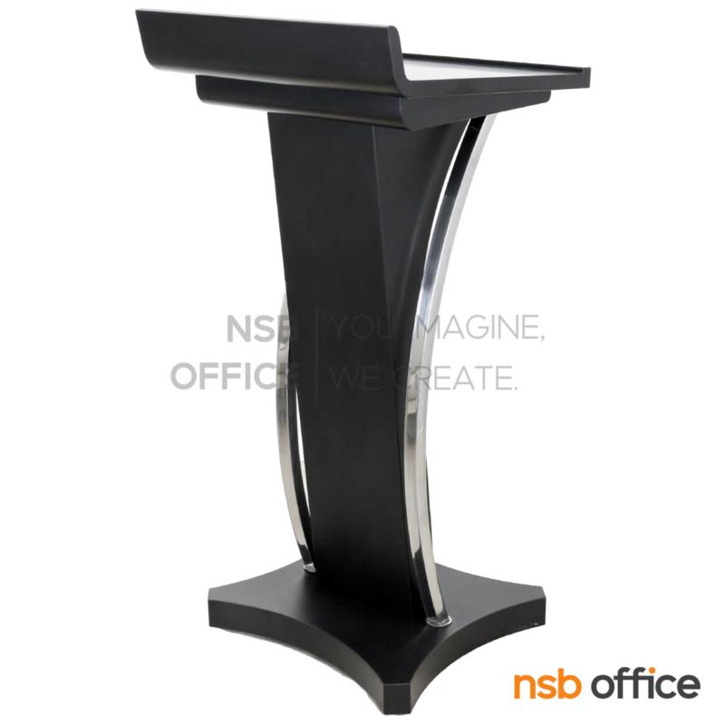 G17A043:โพเดี่ยมเหล็กสีดำ เสาโค้งสเเตนเลส รุ่น Howel (โฮเวล)  