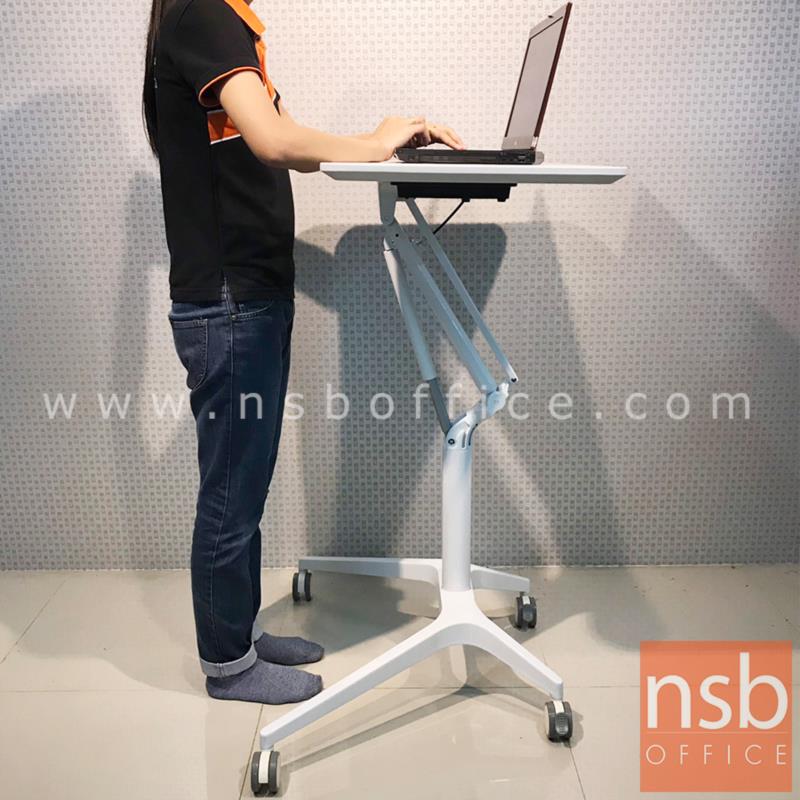 โต๊ะล้อเลื่อน presenter แบบยืน ปรับสูงต่ำได้ รุ่น Mechelen (เมเคอเลน)  โครงขาอลูมิเนียม