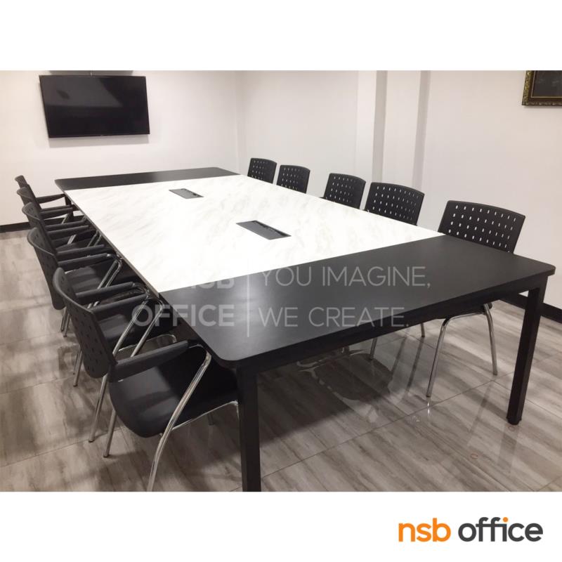 โต๊ะประชุมทรงสี่เหลี่ยม 120D cm. รุ่น NSB-SQ12  พร้อมรางไฟแบบสองทาง รหัส A24A006