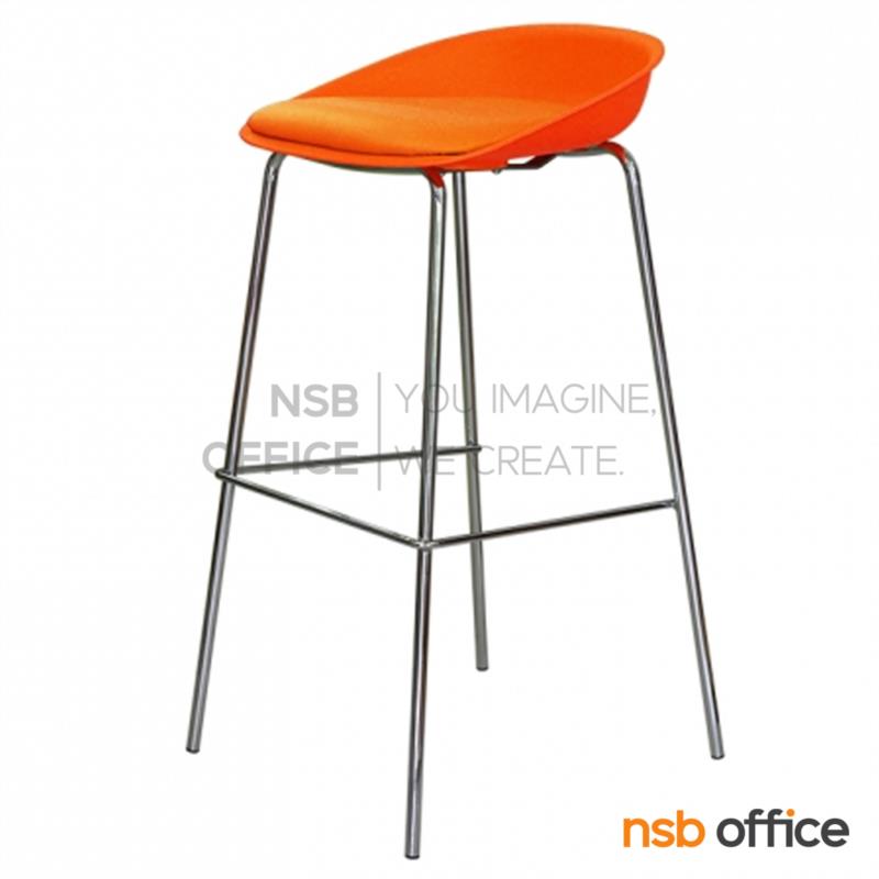 เก้าอี้บาร์สูงโมเดิร์นหุ้มหนังเทียม รุ่น Parilla (พาร์วิลล่า)  ขาเหล็กชุบโครเมี่ยม 