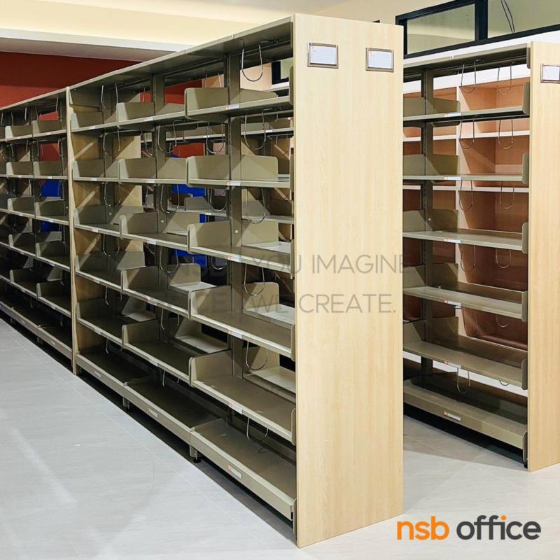 ชั้นห้องสมุด 6 ชั้น  รุ่น TY-SS713 ขนาด 96.2W ,187W ,280W*196.5H cm. พร้อมแผ่นไม้ปิดข้าง