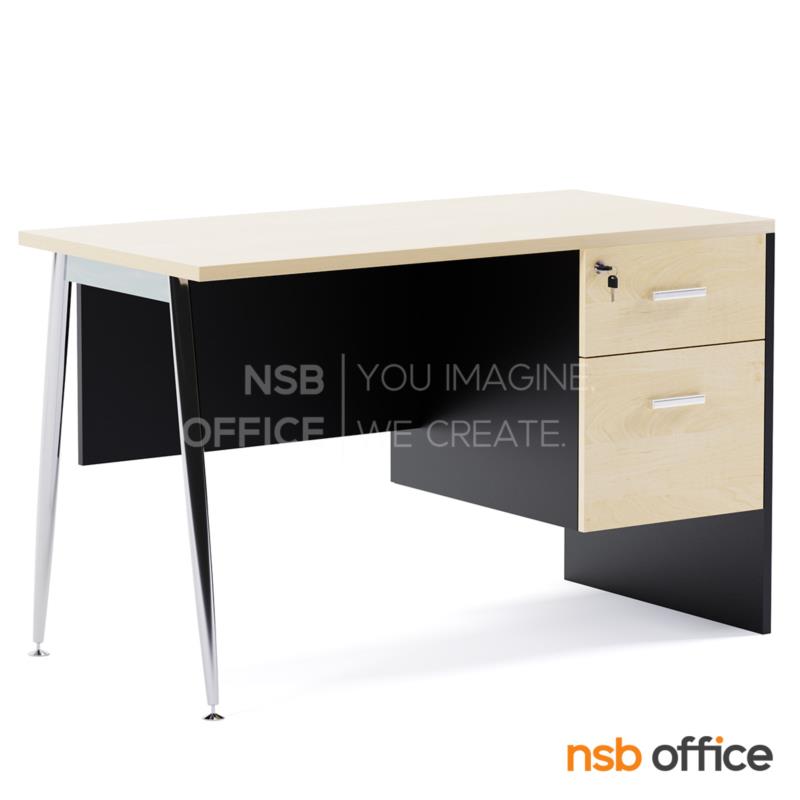 A10A180:โต๊ะทำงาน 2 ลิ้นชัก รุ่น Gary (แกรี่) ขนาด 120W, 150W cm. บังตาไม้ ขาเหล็ก