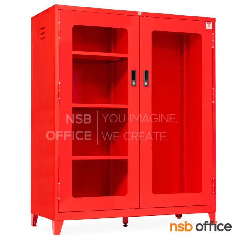 E09A052:ชุดตู้เก็บอุปกรณ์ดับเพลิง 2 บานเปิดกระจก รุ่น Varonix (วาโรนิกซ์) ขนาด 3 และ 4 ฟุต พร้อมฐาน กุญแจล็อก