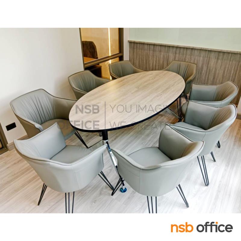 โต๊ะประชุมทรงวงรี ขนาด 200W cm.   ขาเหล็กทรงหางปลา รุ่น MIE (มิเอะ)