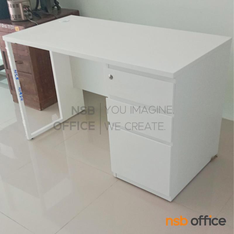 โต๊ะทำงานทรงสี่เหลี่ยม 3 ลิ้นชัก  รุ่น Elwood (เอลวูด)  ขาเหล็กกล่อง