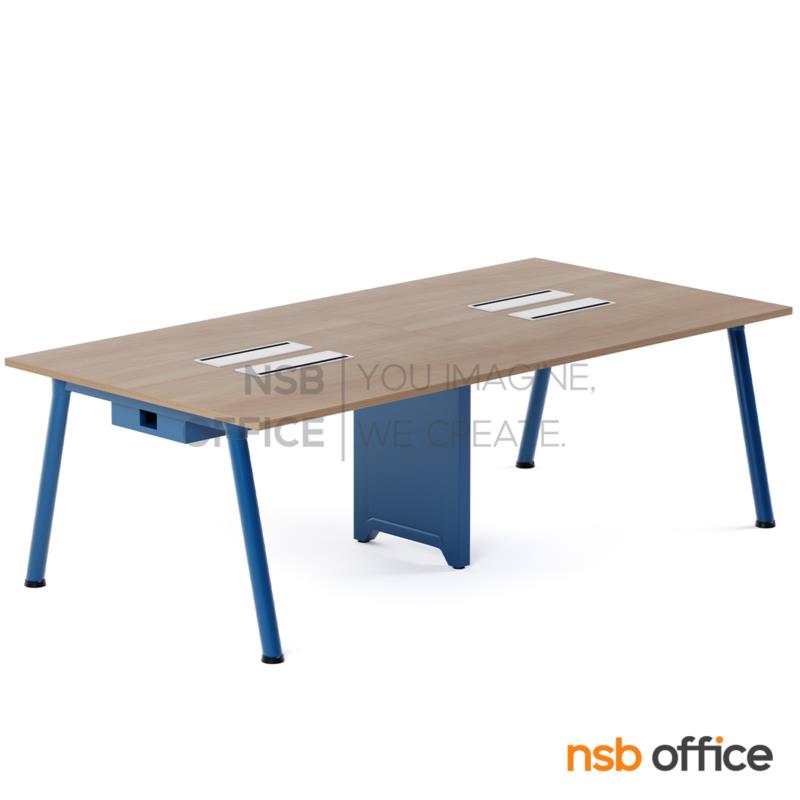 A27A125:ชุดโต๊ะทำงานกลุ่ม รุ่น Rondy (รอนดี้) ขนาด 240W cm. ขาเหล็ก พร้อม A24A027-2