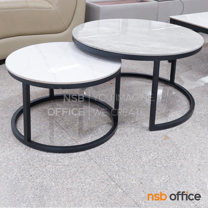 โต๊ะกลางหน้าเซรามิคเงา รุ่น Zeno (ซีโน่)  โครงเหล็กพ่นสี