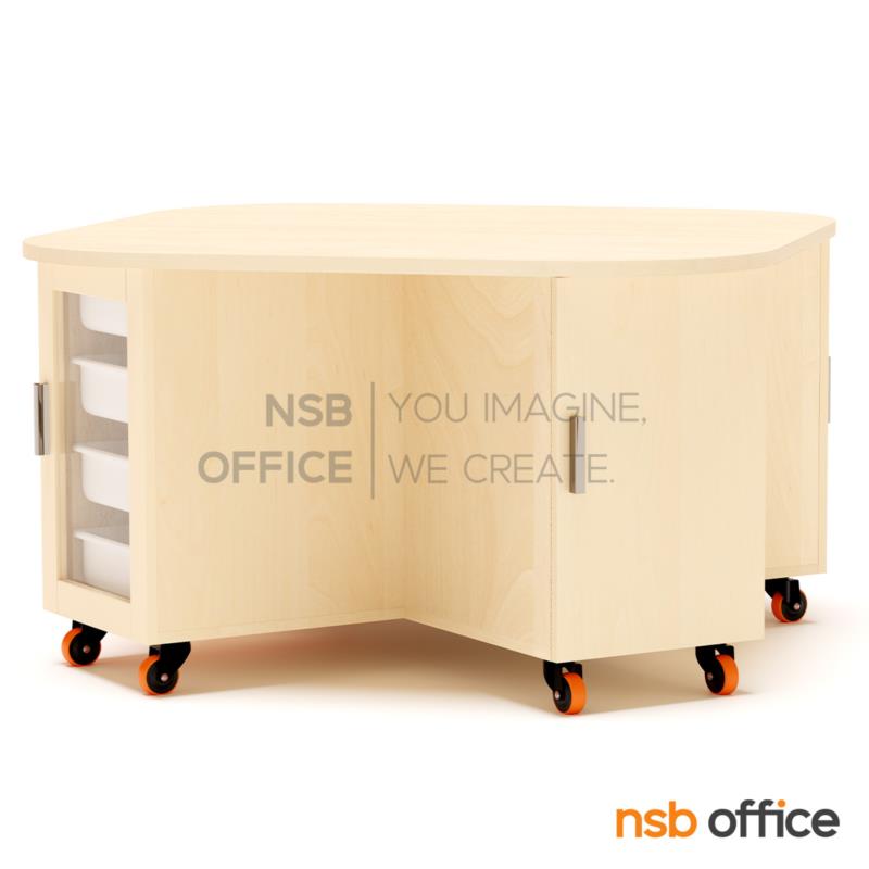 H02A012:โต๊ะทดลอง STEM รุ่น Aerosmith (แอโรสมิธ) ขนาด 150W cm.  ล้อเลื่อน