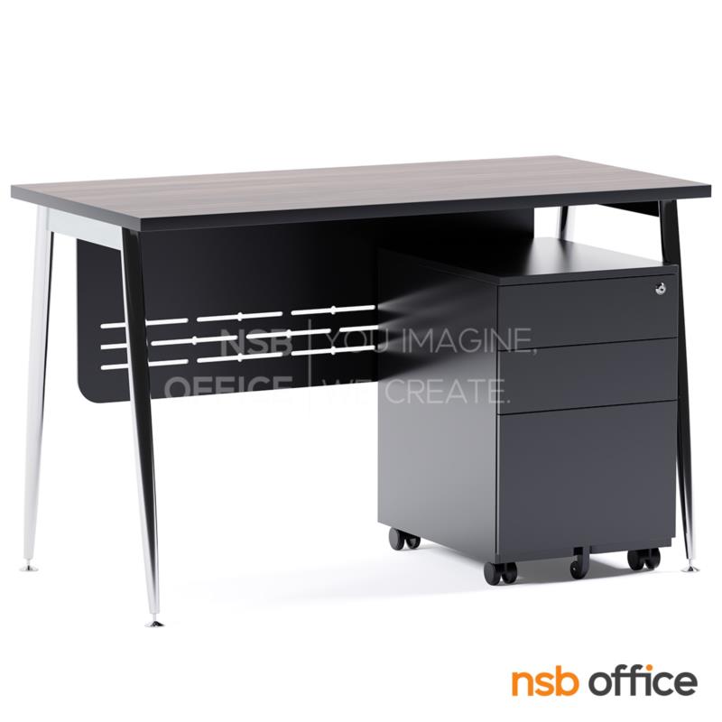 A10A178:โต๊ะทำงาน รุ่น Denig (ดีนิก) ขนาด 120W, 150W cm. บังตาเหล็ก พร้อมตู้ลิ้นชักเหล็กล้อเลื่อน ขาเหล็ก